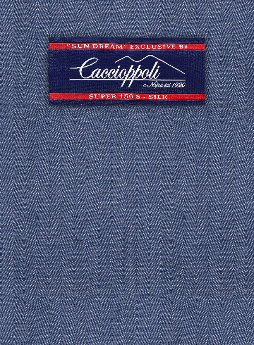 Caccioppoli Sun Dream Angres Dusk Blue Wool Pants - Image 3
