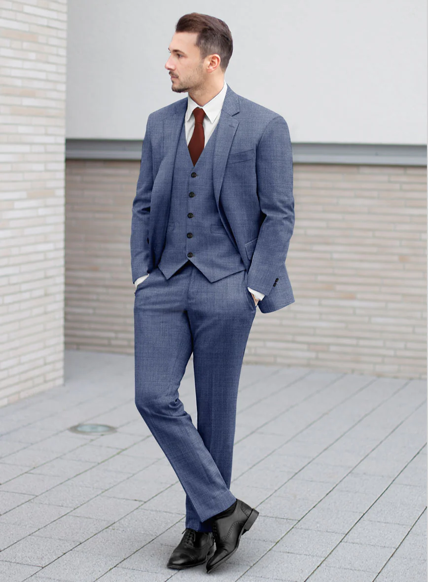 Caccioppoli Sun Dream Angres Dusk Blue Wool Suit - Image 2