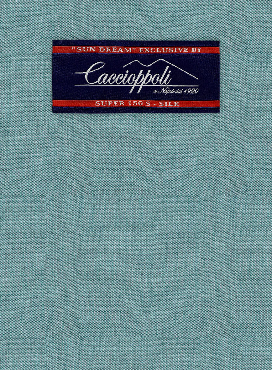 Caccioppoli Sun Dream Aqua Blue Wool Silk Jacket - Image 2