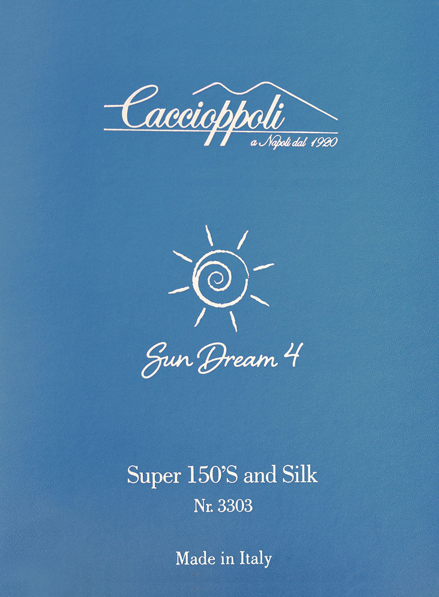 Caccioppoli Sun Dream Aqua Blue Wool Silk Pants - Image 3