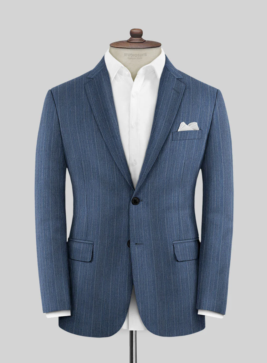 Caccioppoli Sun Dream Bansco Blue Wool Silk Suit - Image 3