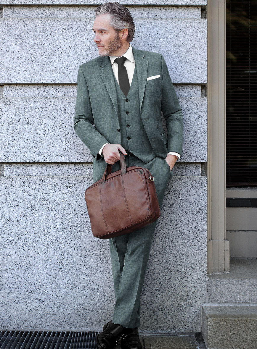 Caccioppoli Sun Dream Barto Green Wool Silk Suit - Image 2