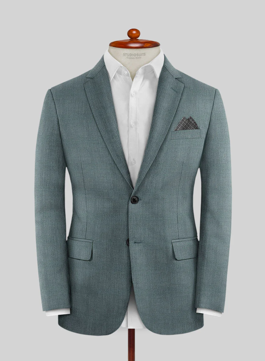 Caccioppoli Sun Dream Barto Green Wool Silk Suit - Image 3