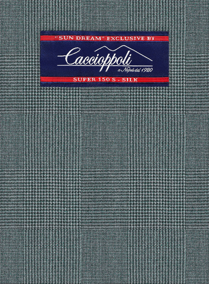 Caccioppoli Sun Dream Barto Green Wool Silk Suit - Image 6