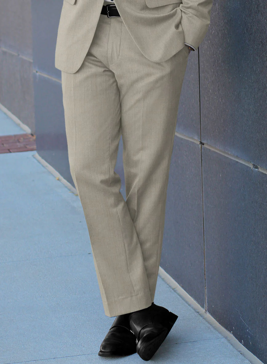 Caccioppoli Sun Dream Beige Wool Silk Pants - Image 2