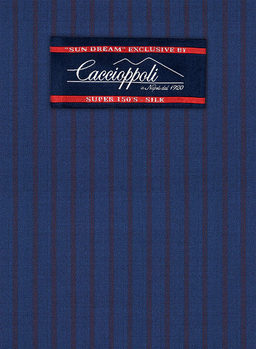 Caccioppoli Sun Dream Calgio Royal Blue Wool Silk Suit - Image 2