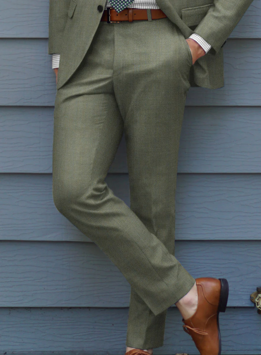Caccioppoli Sun Dream Clasio Herringbone Wool Pants - Image 2