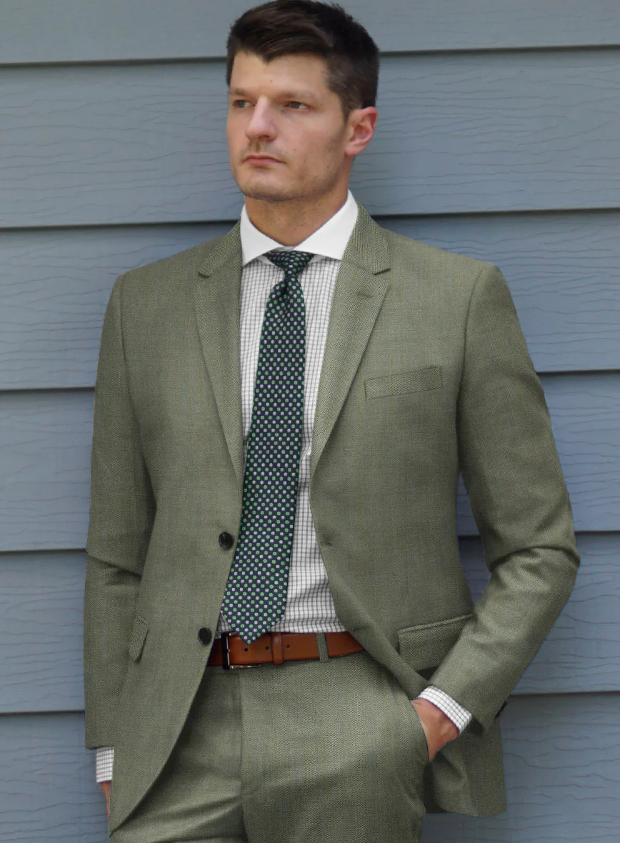 Caccioppoli Sun Dream Clasio Herringbone Wool Suit - Image 4