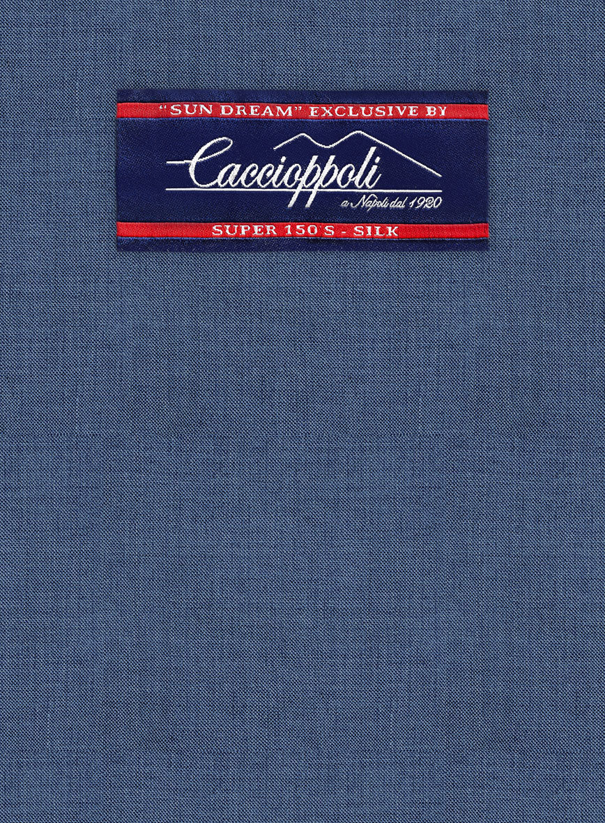 Caccioppoli Sun Dream Cobalt Blue Wool Silk Suit - Image 6