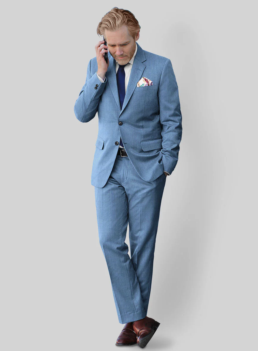 Caccioppoli Sun Dream Fano Sky Blue Wool Suit - Image 2