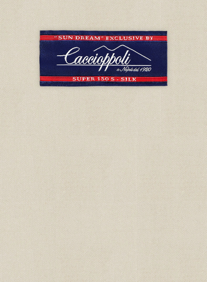 Caccioppoli Sun Dream Fawn Wool Silk Pants - Image 3