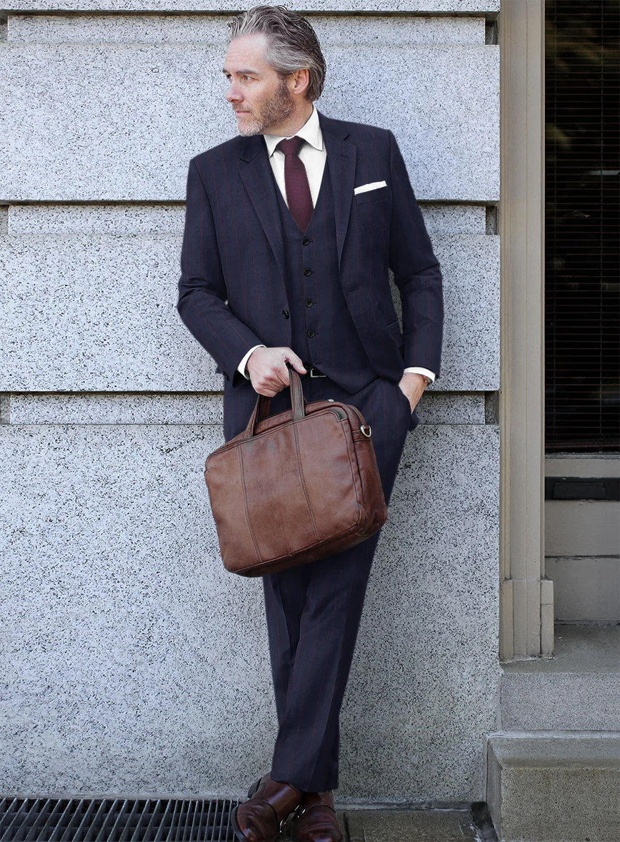 Caccioppoli Sun Dream Grezo Dark Blue Wool Silk Suit - Image 2