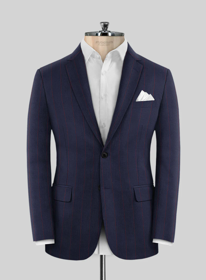 Caccioppoli Sun Dream Grezo Dark Blue Wool Silk Suit - Image 3