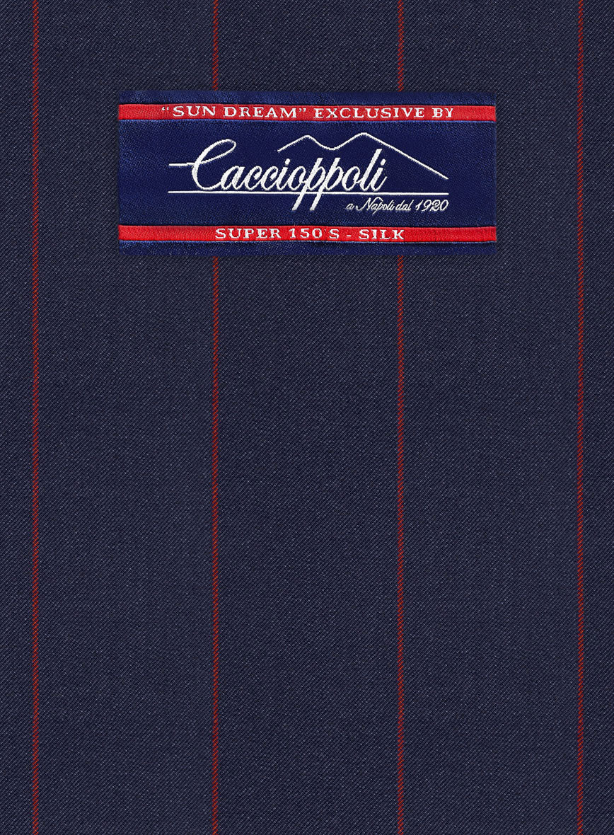 Caccioppoli Sun Dream Grezo Dark Blue Wool Silk Suit - Image 6