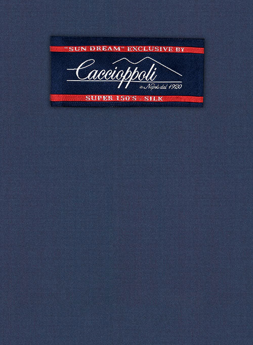 Caccioppoli Sun Dream Ink Blue Wool Silk Suit - Image 2