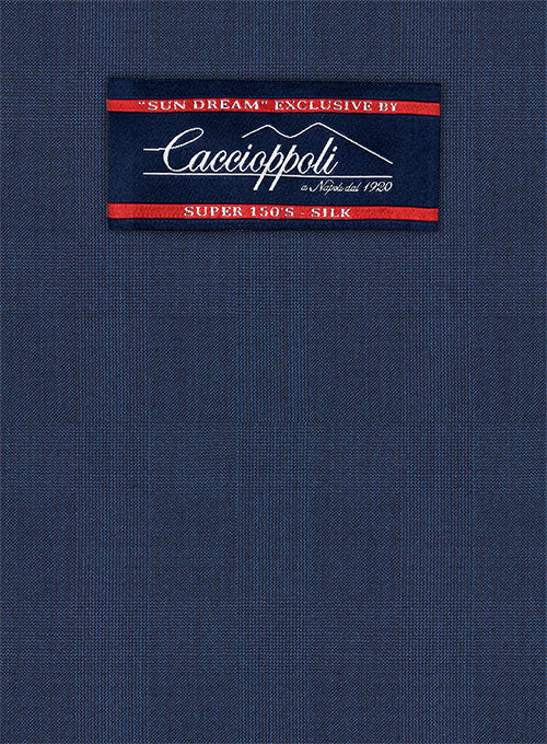 Caccioppoli Sun Dream Kizzu Blue Wool Silk Pants - Image 2