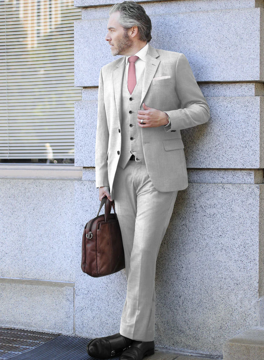Caccioppoli Sun Dream Light Gray Wool Silk Suit - Image 2