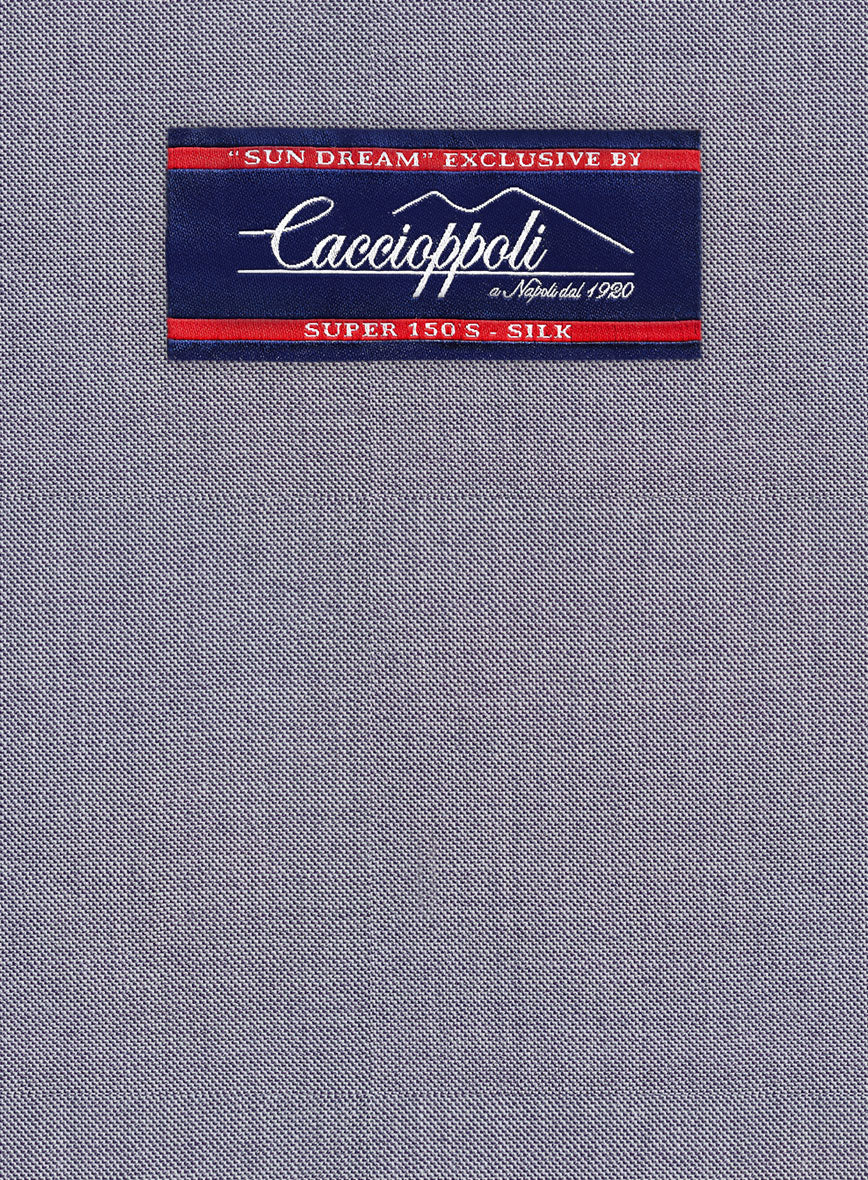 Caccioppoli Sun Dream Light Pastel Purple Wool Silk Pants - Image 4