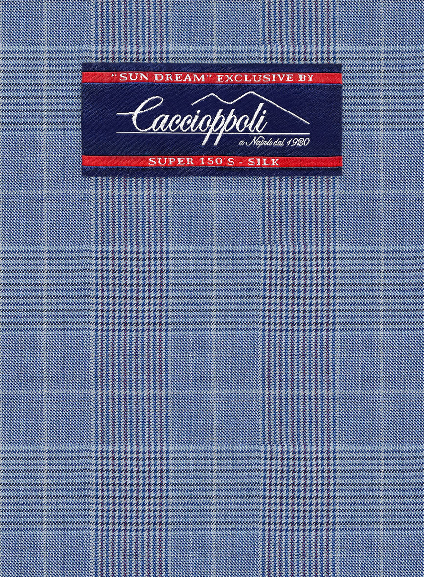 Caccioppoli Sun Dream Lisarn Blue Wool Silk Jacket - Image 2