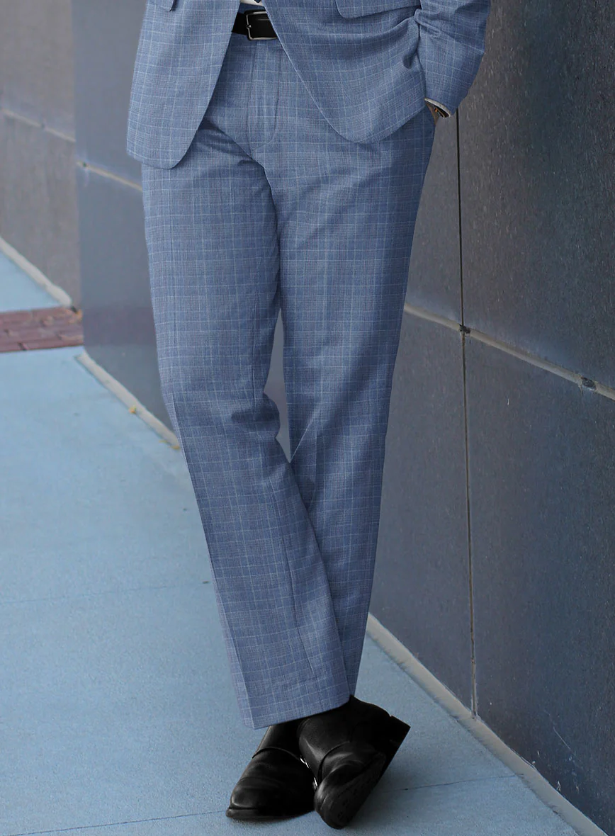 Caccioppoli Sun Dream Lisarn Blue Wool Silk Pants - Image 2