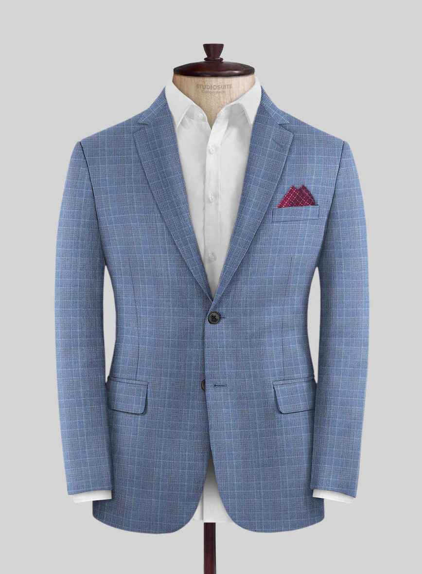 Caccioppoli Sun Dream Lisarn Blue Wool Silk Suit - Image 3