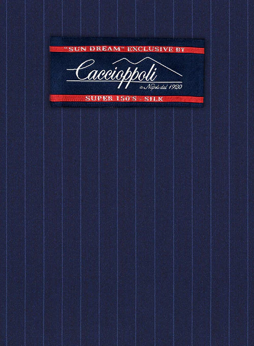 Caccioppoli Sun Dream Mavas Blue Wool Silk Jacket - Image 2