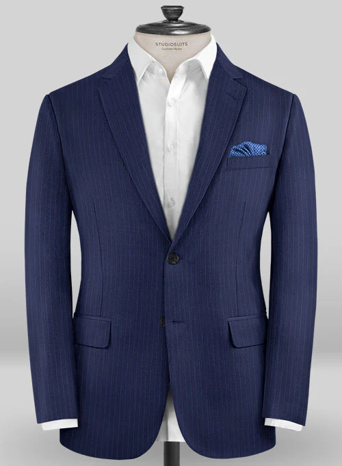 Caccioppoli Sun Dream Mavas Blue Wool Silk Suit - Image 3