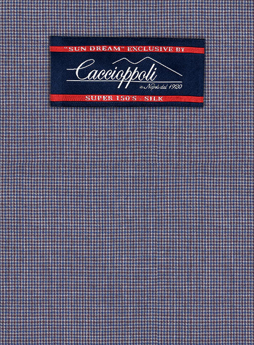 Caccioppoli Sun Dream Miola Blue Wool Silk Pants - Image 5