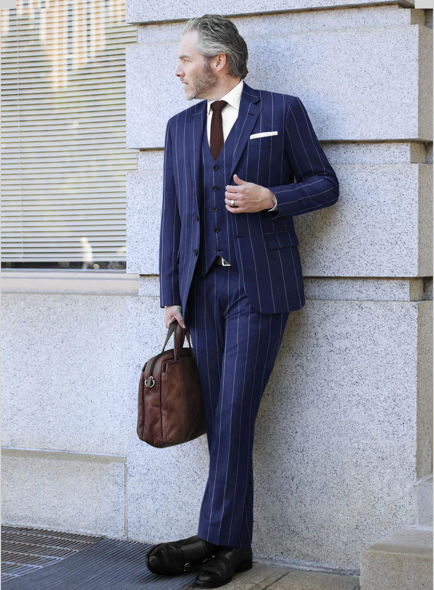 Caccioppoli Sun Dream Omiro Royal Blue Wool Silk Suit - Image 2