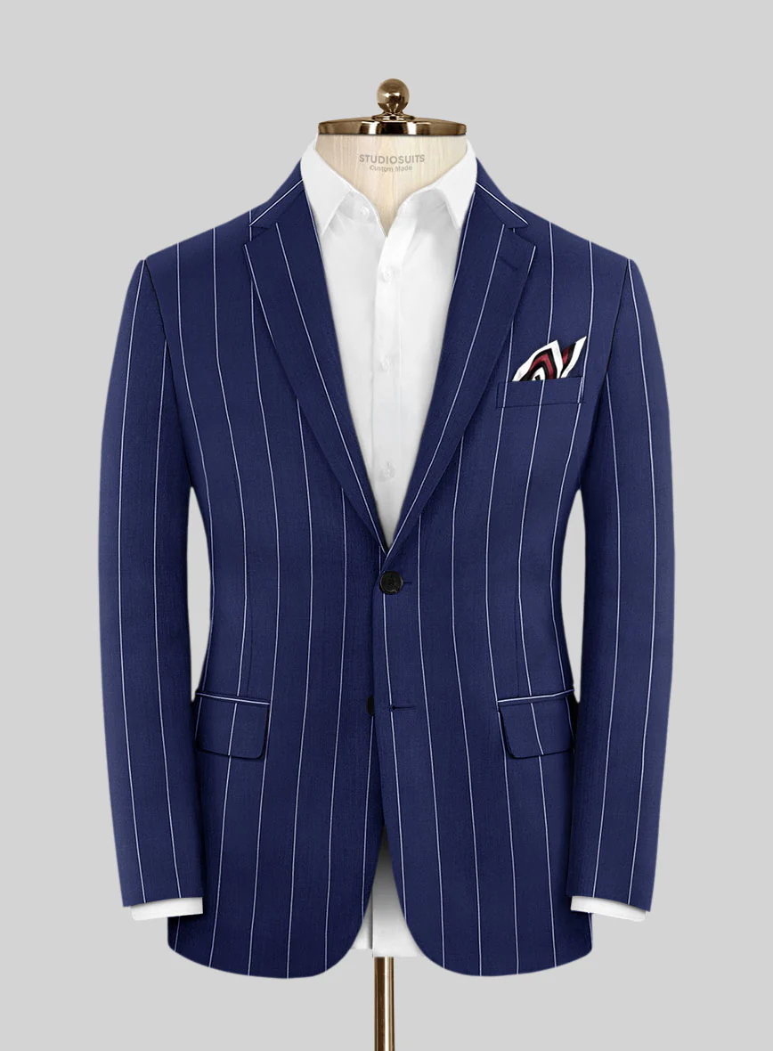 Caccioppoli Sun Dream Omiro Royal Blue Wool Silk Suit - Image 3