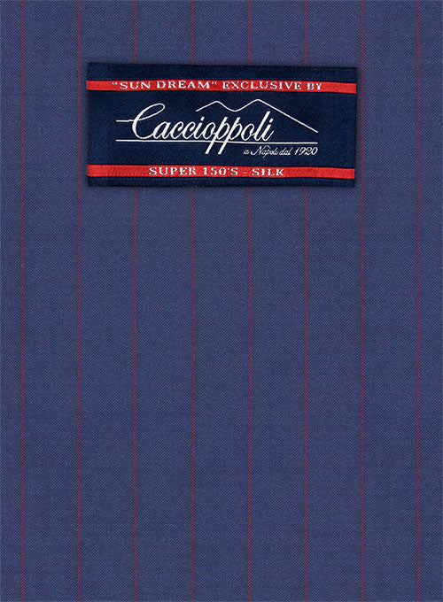 Caccioppoli Sun Dream Oro Ink Blue Wool Silk Pants - Image 5