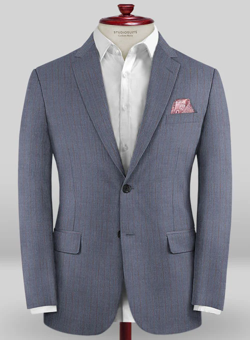 Caccioppoli Sun Dream Polico Blue Wool Silk Suit - Image 3