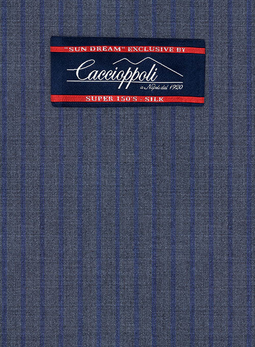 Caccioppoli Sun Dream Poreli Blue Wool Silk Suit - Image 2