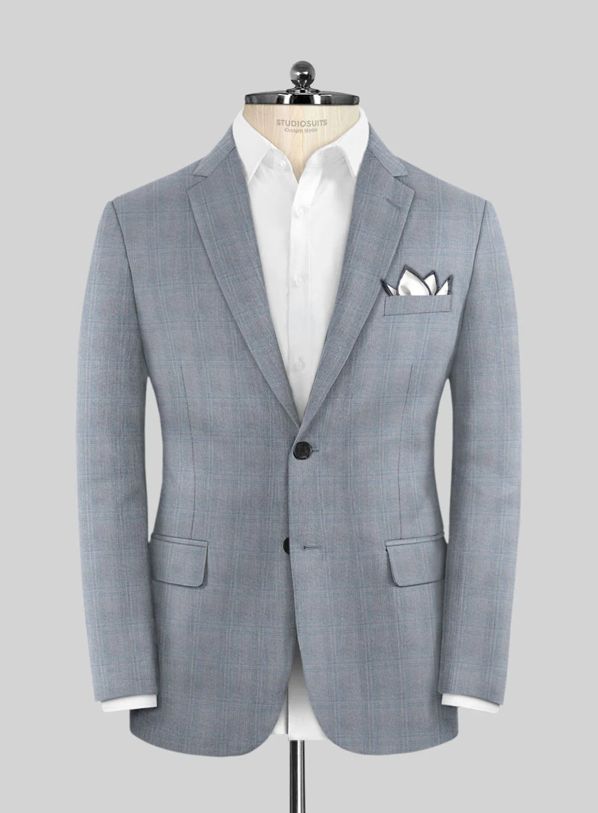 Caccioppoli Sun Dream Quirrt Light Blue Wool Silk Suit - Image 3