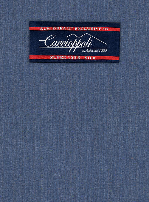 Caccioppoli Sun Dream Rafana Blue Wool Silk Jacket - Image 2