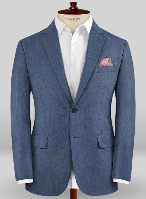 Caccioppoli Sun Dream Rafana Blue Wool Silk Suit - Image 3