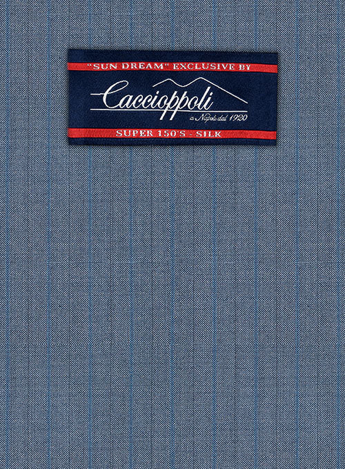 Caccioppoli Sun Dream Risca Blue Wool Silk Suit - Image 2