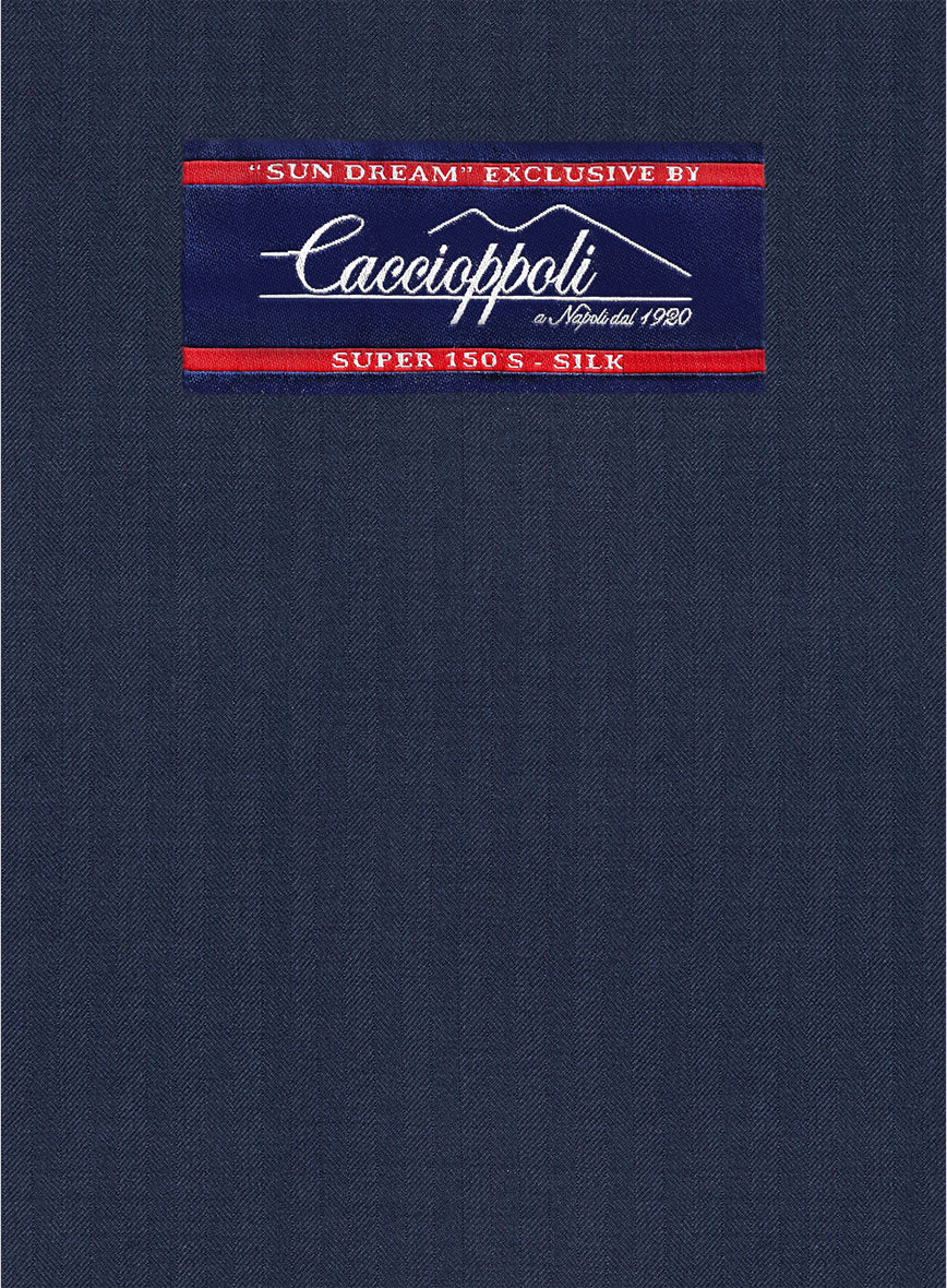 Caccioppoli Sun Dream Rogio Blue Wool Silk Jacket - Image 3