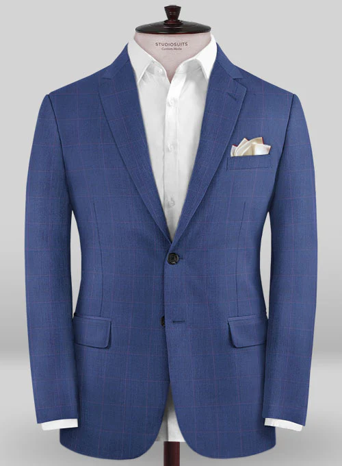 Caccioppoli Sun Dream Serari Blue Wool Silk Suit - Image 3