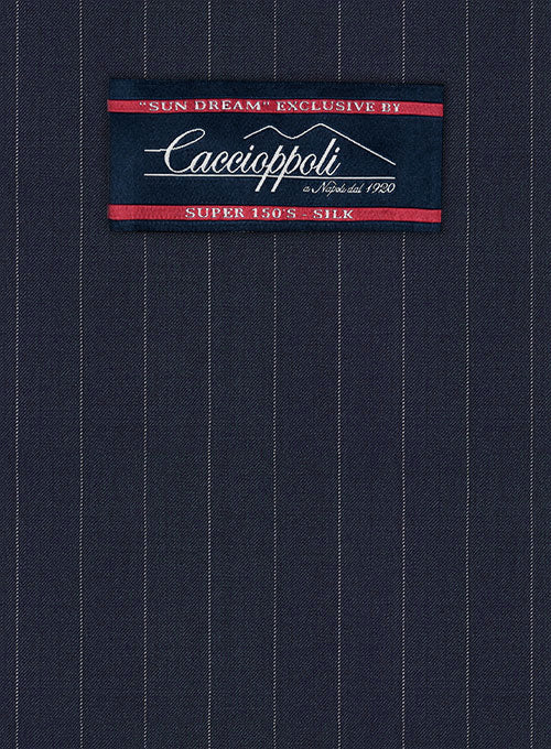 Caccioppoli Sun Dream Sodina Navy Blue Wool Silk Suit - Image 4