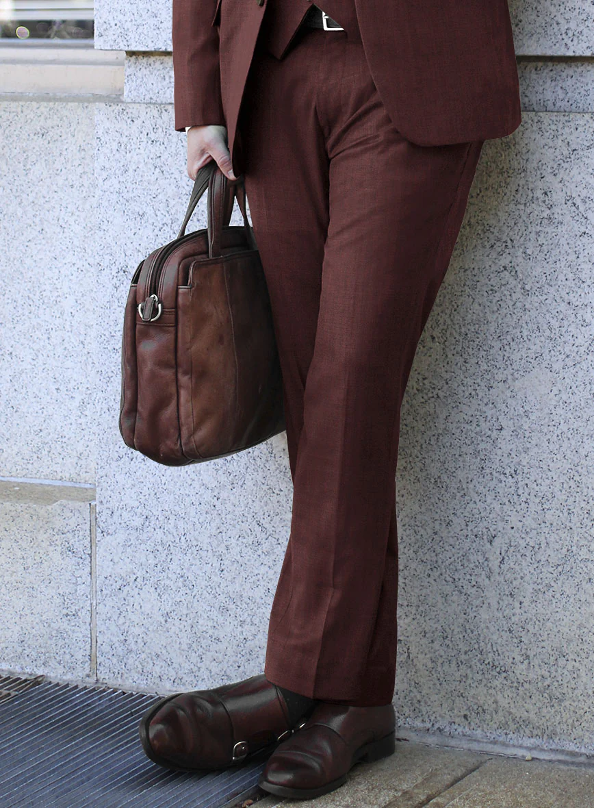 Caccioppoli Sun Dream Svoldo Maroon Wool Suit - Image 4