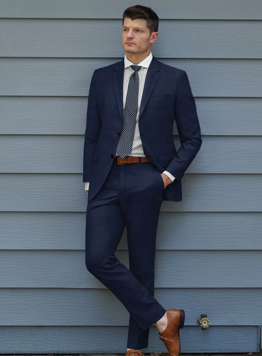 Caccioppoli Sun Dream Tolome Dark Blue Wool Silk Suit - Image 2