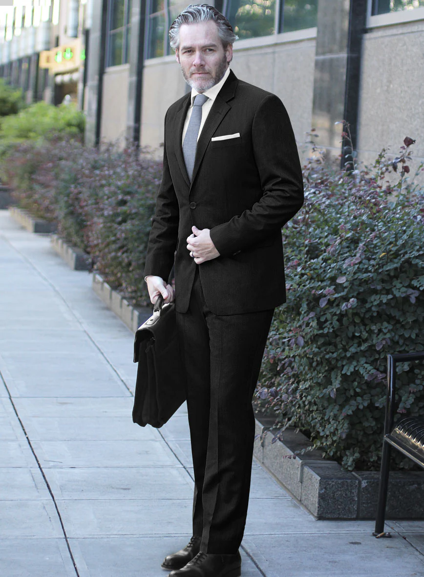 Caccioppoli Sun Dream Zallo Black Wool Silk Suit - Image 2