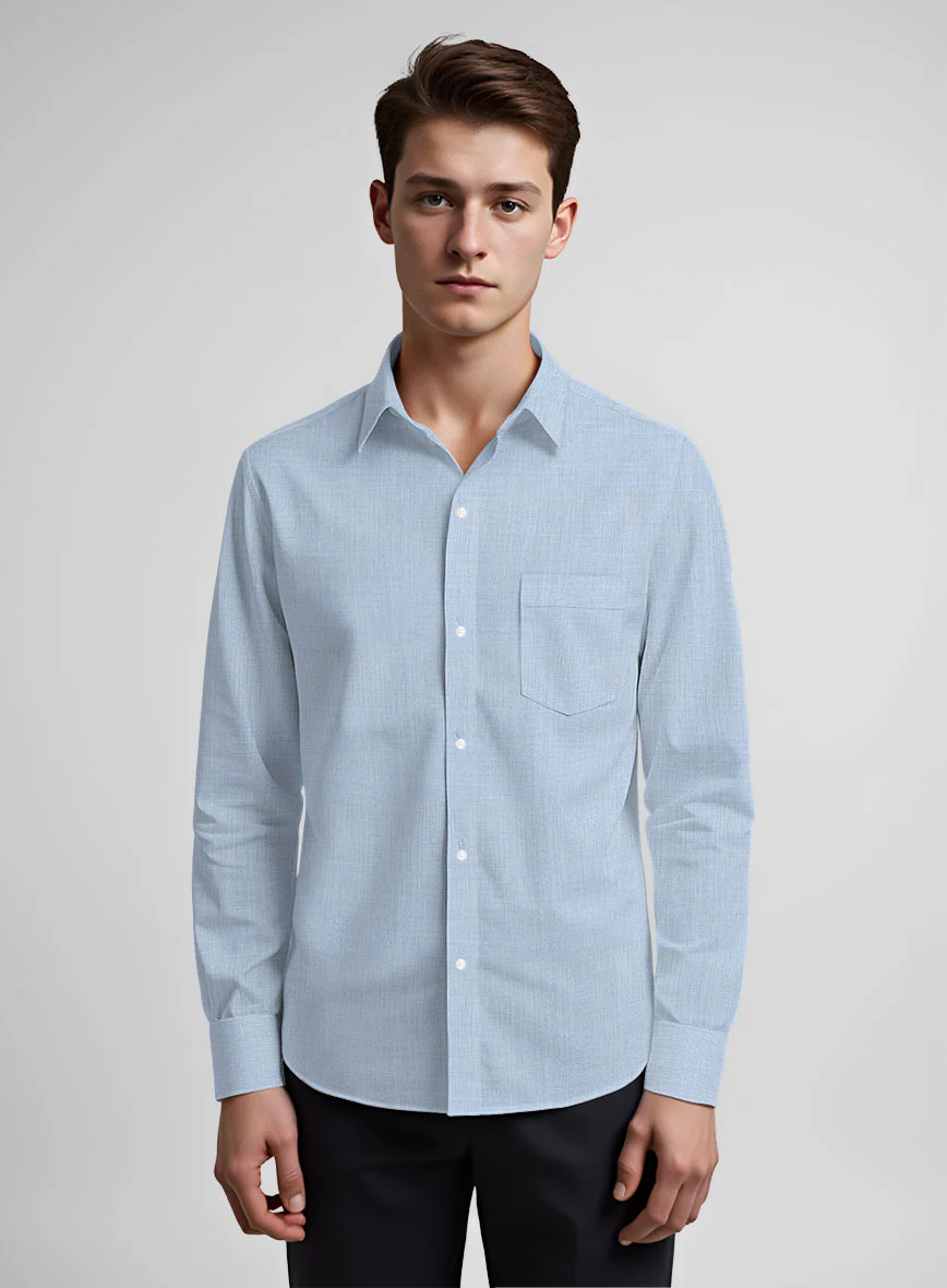 Tranquil Blue Organic Cotton Shirt - Image 3