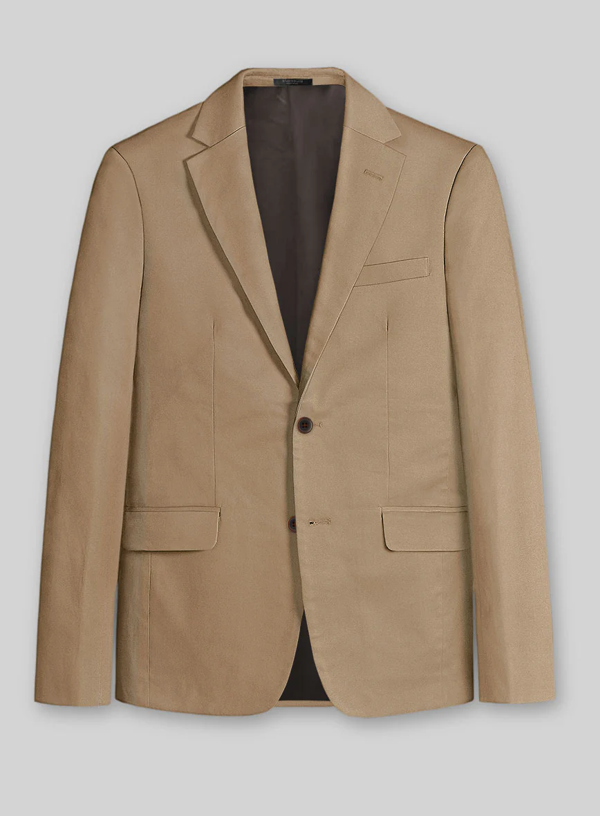Camel Khaki Stretch Chino Suit - Image 2