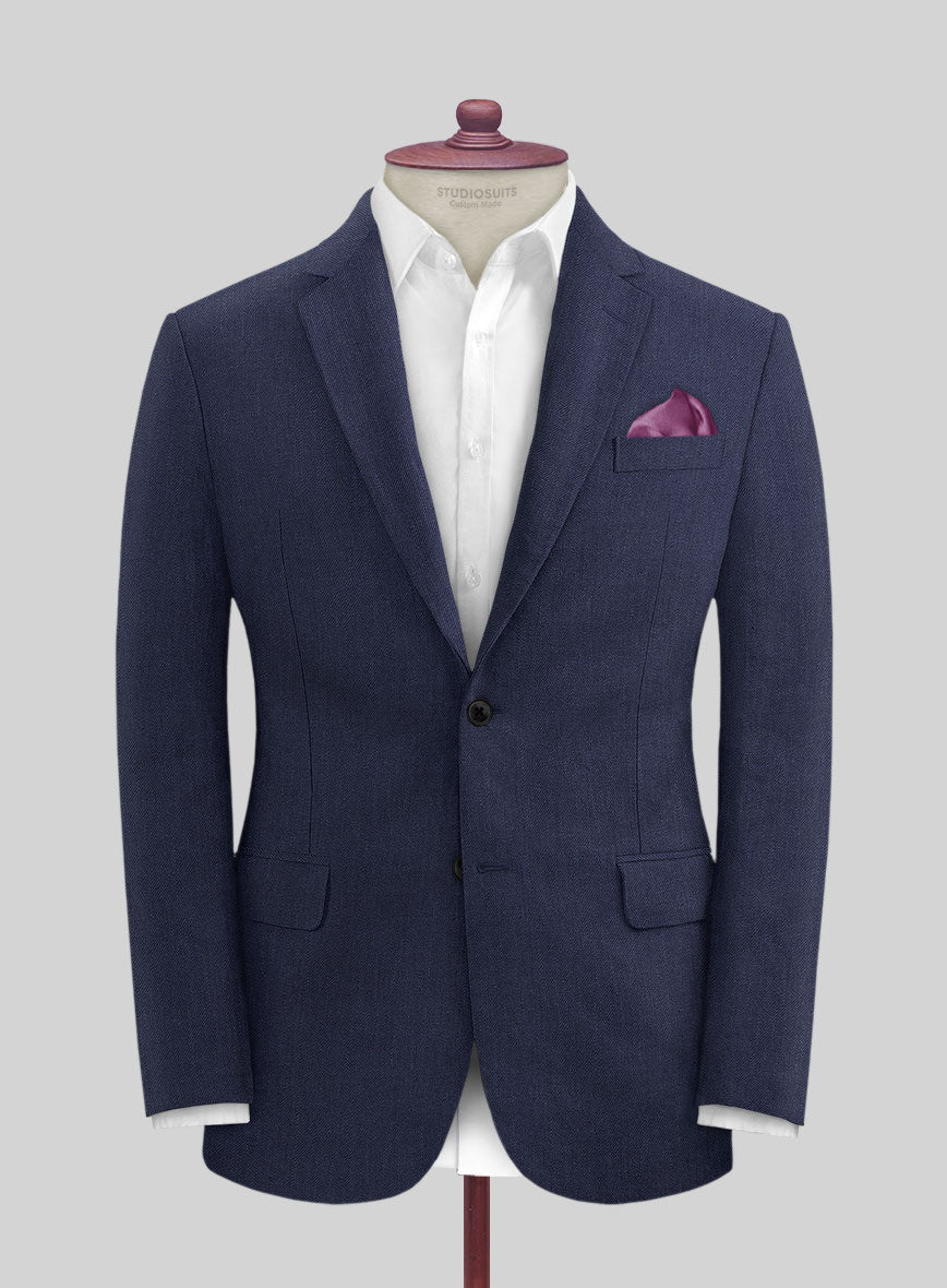 Campari Berry Blue Linen Suit - Image 3