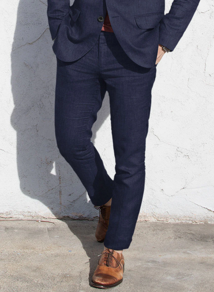 Campari Berry Blue Linen Suit - Image 4