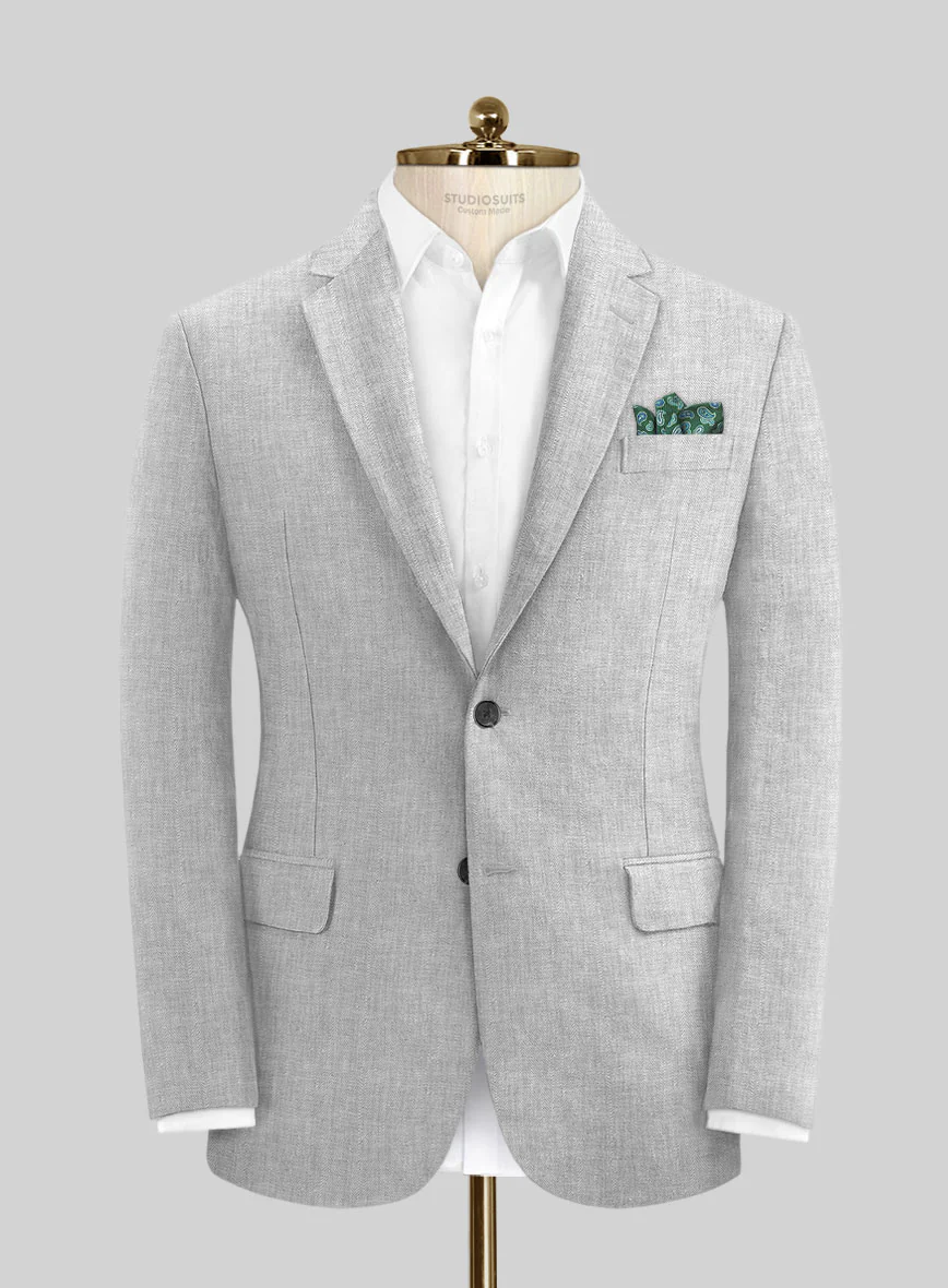 Campari Cloudy Gray Linen Suit - Image 3