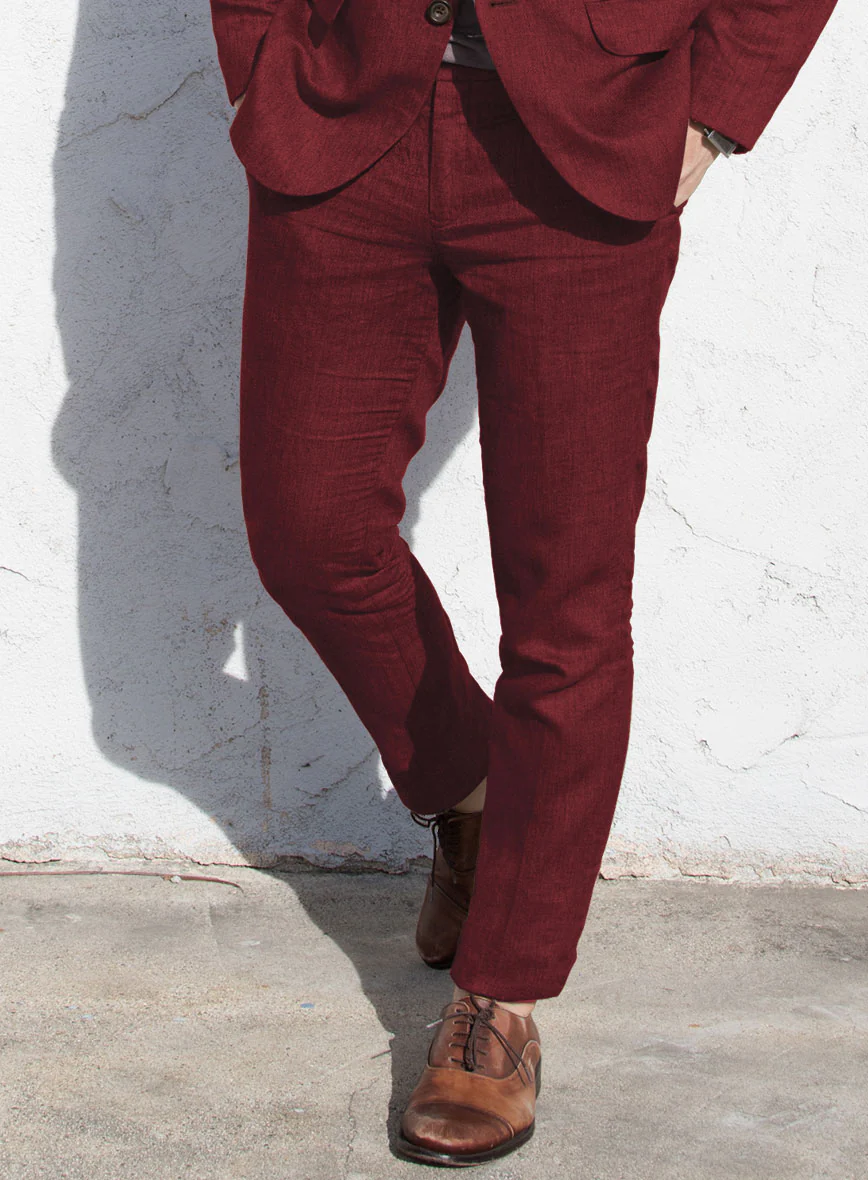 Campari Cranberry Linen Pants - Image 2