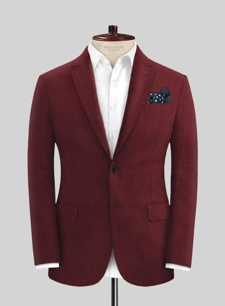 Campari Cranberry Linen Suit - Image 3